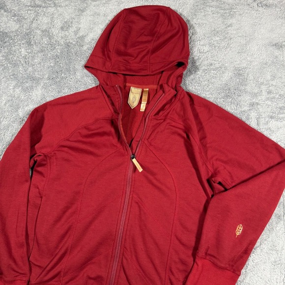 INDYGENA Women's Crimson Red Full Zip Hoodie Jacket Soft Touch Size Large - Picture 2 of 6